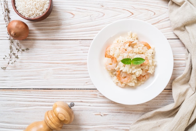 Italiaanse risotto met garnalen