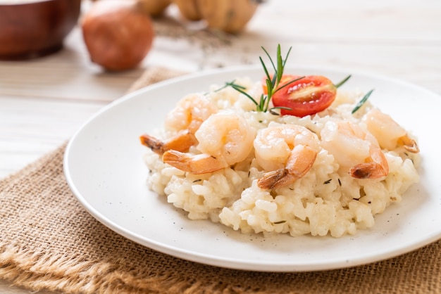 Italiaanse risotto met garnalen