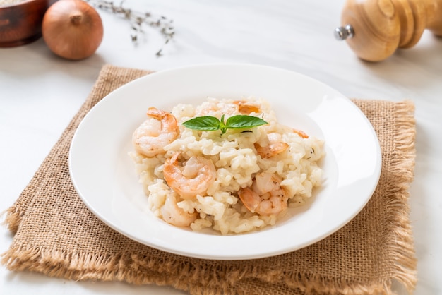 Italiaanse risotto met garnalen