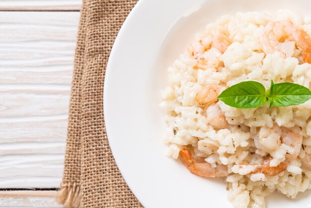 Italiaanse risotto met garnalen