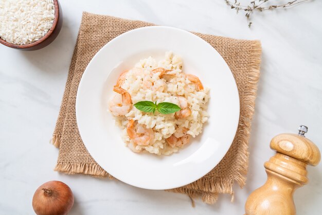 Italiaanse risotto met garnalen