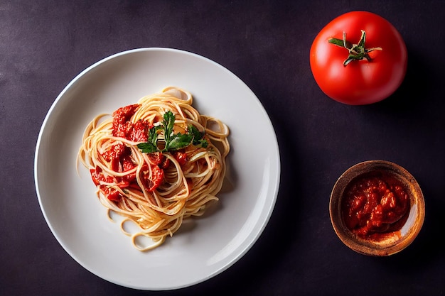 Italiaanse spaghetti met tomatensaus