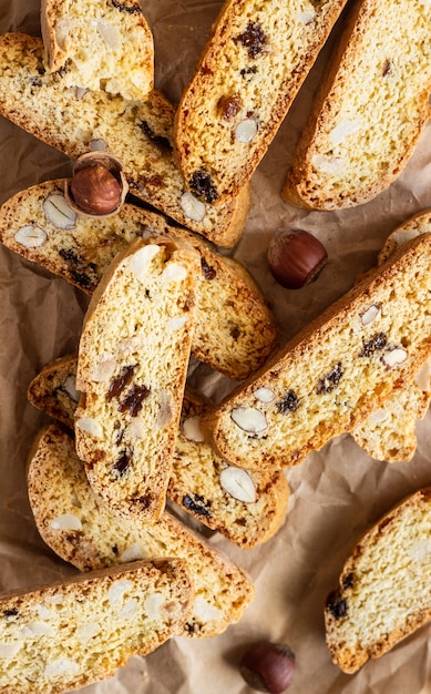 Italian biscotti with hazelnuts