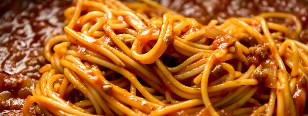 Italian bolognese spaghetti with minced meat