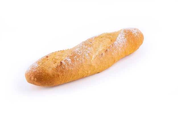 Italian bread baguette isolated on white