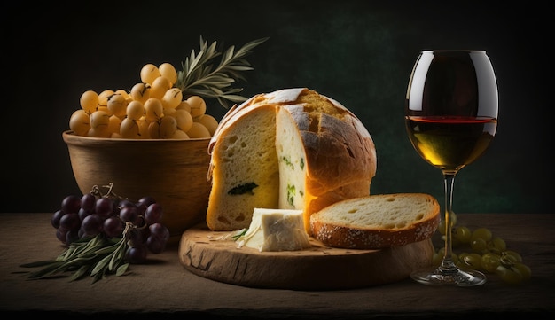 Итальянский хлеб и вкусное сопровождение
