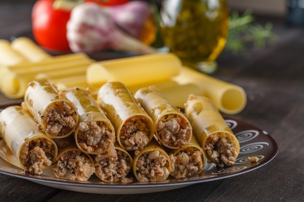 Italian cannelloni ingredients