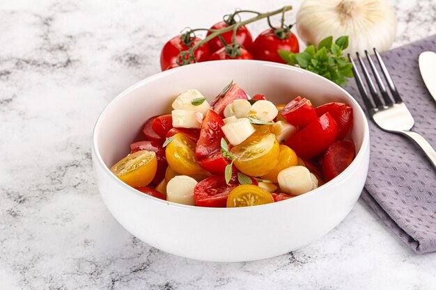 Italian Caprese salad with tomato basil and mozzarella