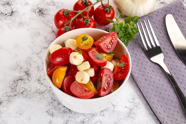 Italian Caprese salad with tomato basil and mozzarella