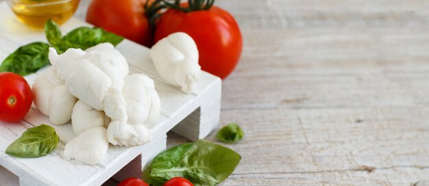 Italian cheese mozzarella nodini with tomatoes and  herbs