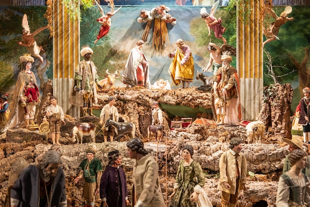 Presepe italiano denominato presepe con presepe tradizionale scena religiosa natalizia