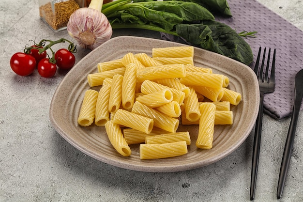 Italian cuisine cooked pasta tortiglioni