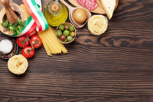 Foto ingredienti alimentari della cucina italiana