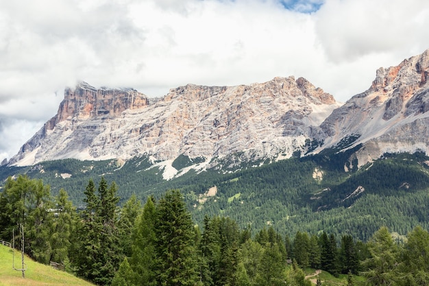 Italian Dolomites. View of rock formations and stone texture