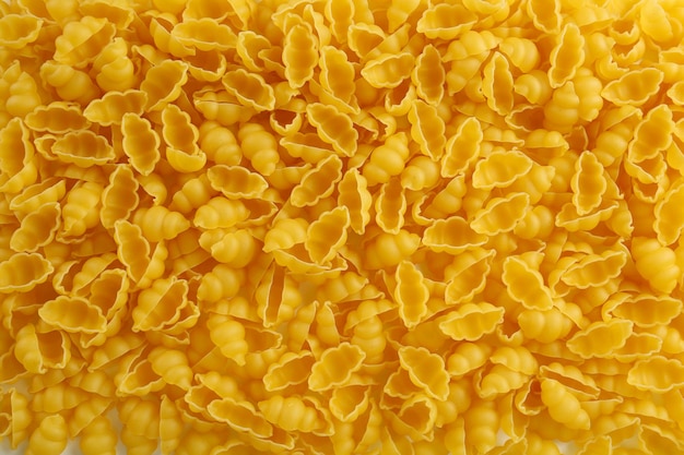 Italian dry pasta background top view