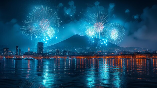 An Italian fireworks display in Naples Naples