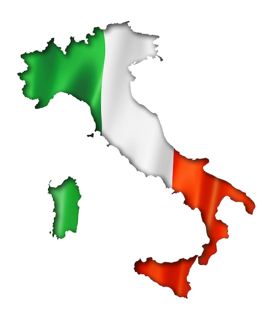 Photo italian flag map