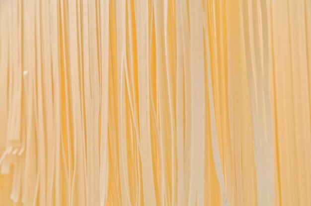 Italian flat yellow pasta fettucini noodle