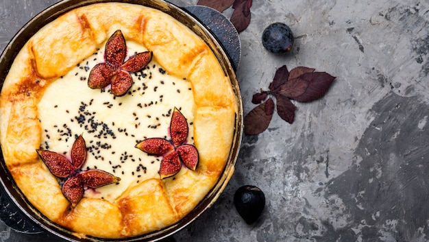 Italian focaccia with fig