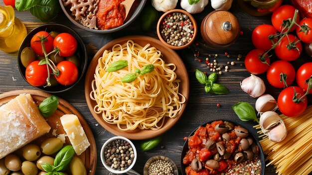 italian food with ingredients