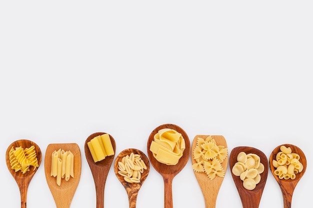 Italian foods concept and menu design isolate on white background with flat lay.