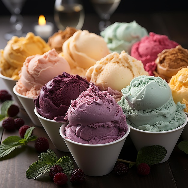 Italian Gelato Blending Flavors and Colors