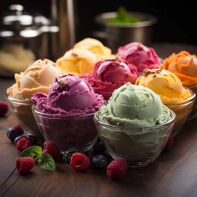 Italian Gelato Blending Flavors and Colors