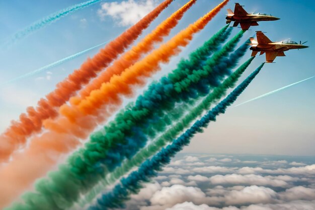 Italian group in flight formation at International