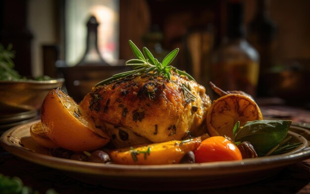 Photo italian herbs roasted chicken