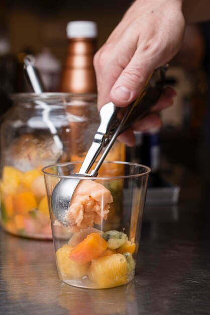 Photo italian ice cream artisanal preparation