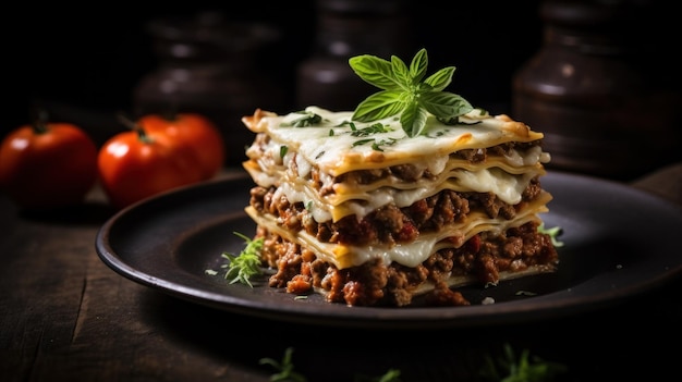 Italian lasagna with Bolognese sauce