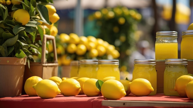 사진 예술 작품과 레모네이드 가판대를 갖춘 이탈리아 레몬 축제
