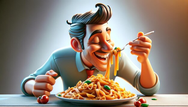 Italian Man with 3D Pasta 7