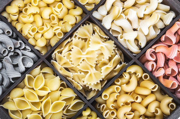 Photo italian pasta assortment