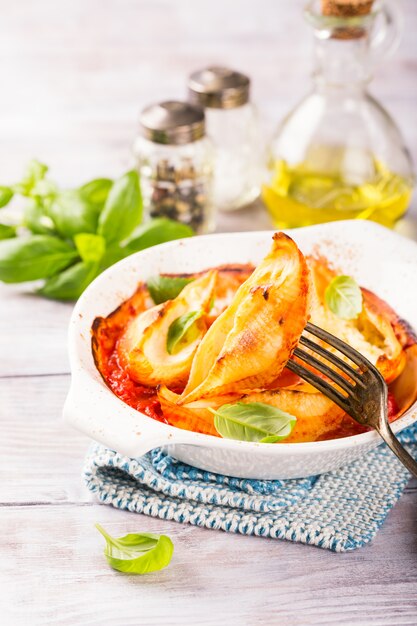 Italian pasta Conchiglioni Rigati