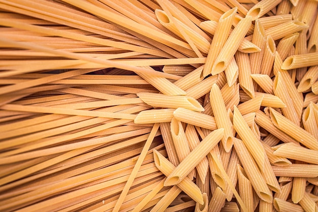 Italian pasta mix spaghetti and penne