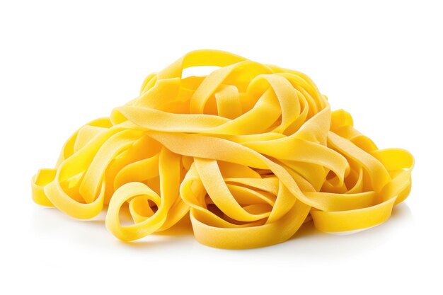 Italian Pasta Tagliatelle on a white background