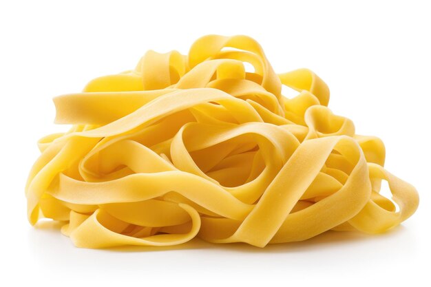 Italian Pasta Tagliatelle on a white background