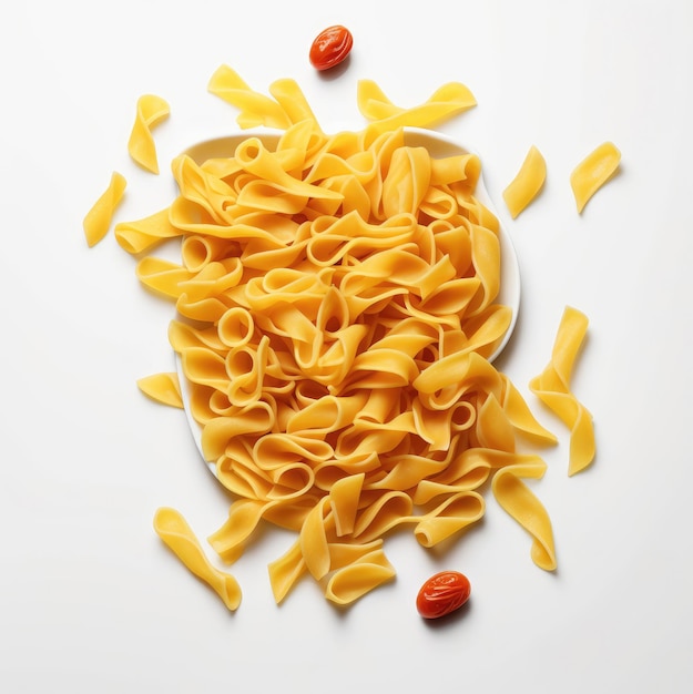 Italian pasta on white background