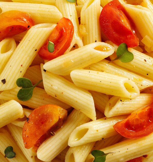 Italian pasta with cherry tomatoes and sauce