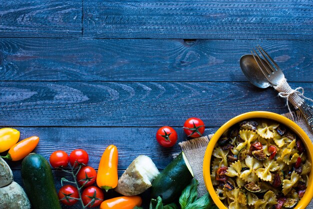 Italian pasta with vegetables