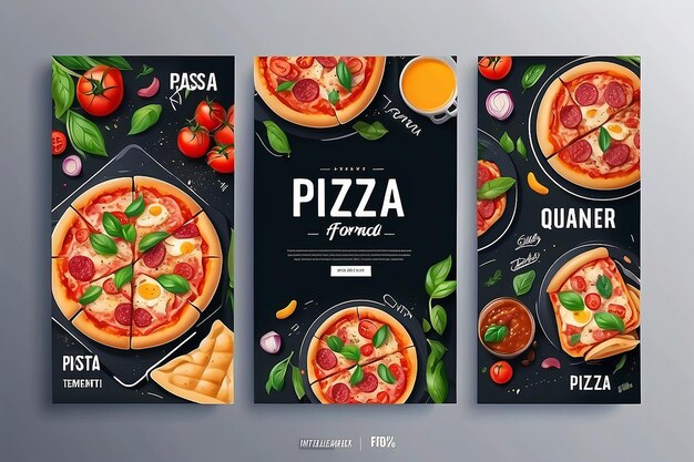 Foto banner quadrato di pastapizzaburger italiano per ristoranti o caffè banner di social media per alimenti modello