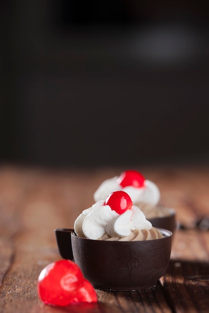 Italian pastry on wooden table