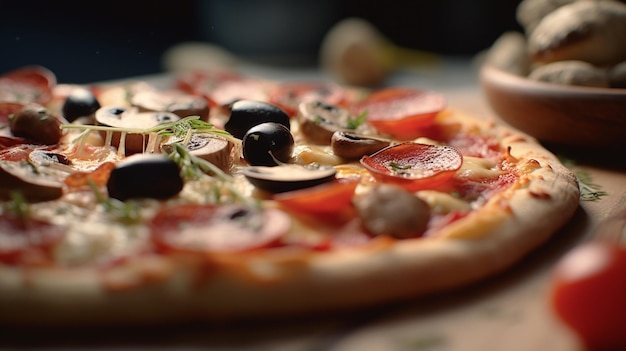 italian pizza HD 8K wallpaper Stock Photographic Image
