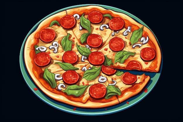 italian pizza image for italian cuisine pop art