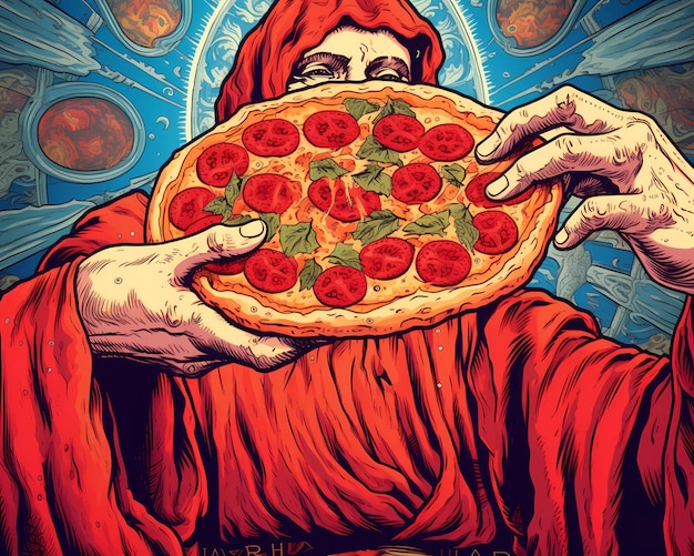 Foto pizza italiana immagine per la cucina italiana pop art