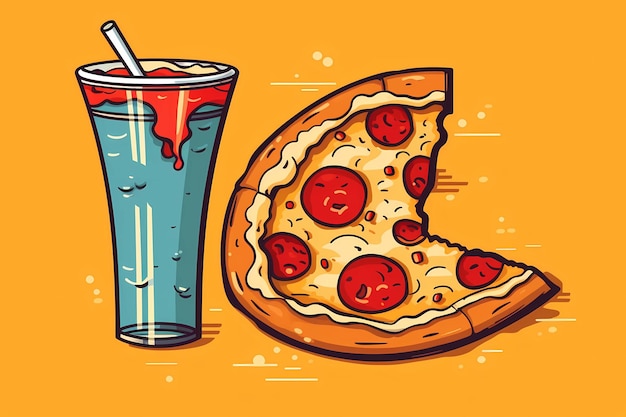 Italian pizza image for italian cuisine pop art