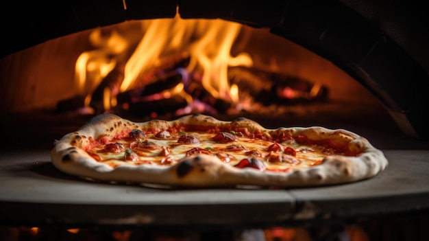 Italian pizza in the oven