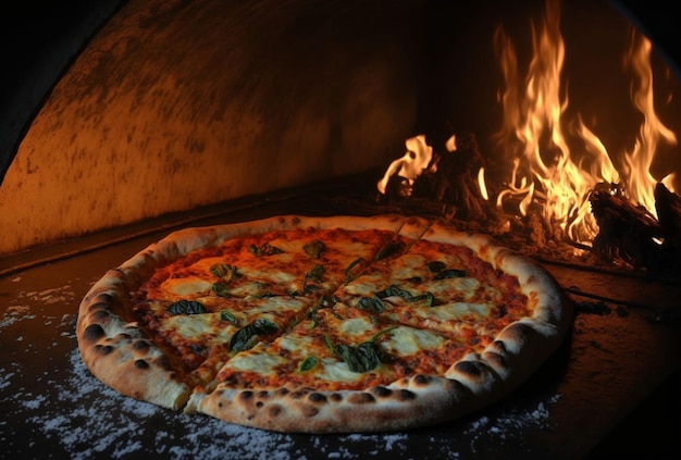 Foto pizza italiana nel forno