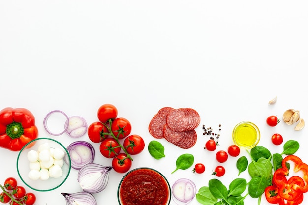 Italian pizza preparation and ingredients